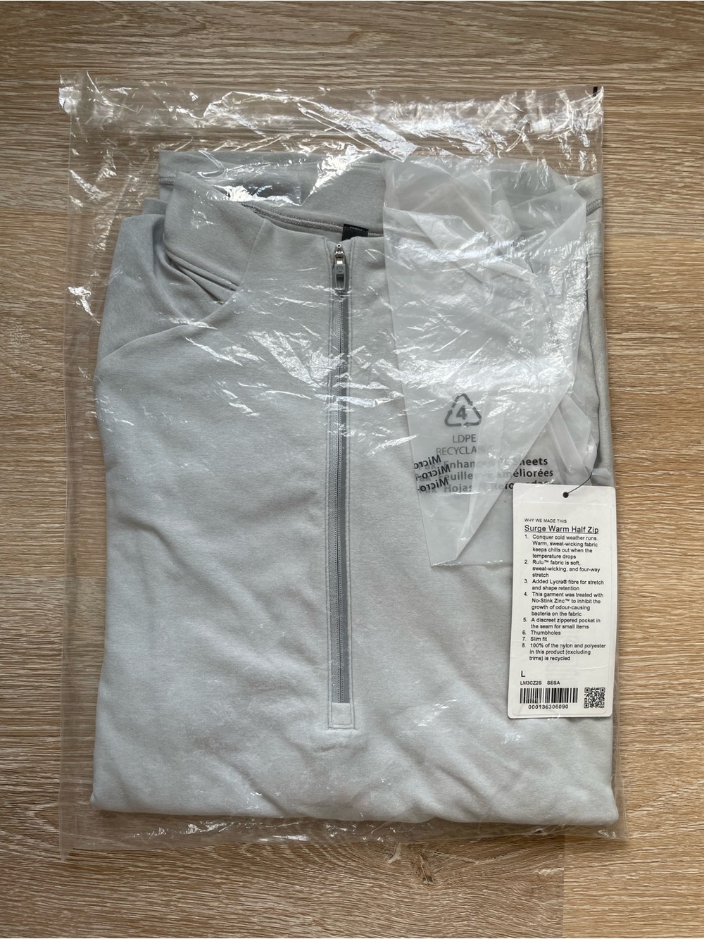 Men's Surge Warm Half-Zip Sweater - Light Gray